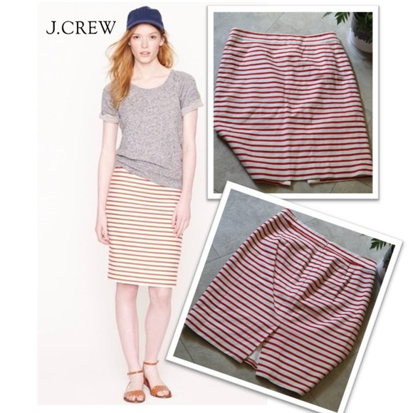 J. Crew Dresses & Skirts - J. CREW No. 2 Pencil Skirt in Deck Stripe Style # 82131 - Red, Size 2
